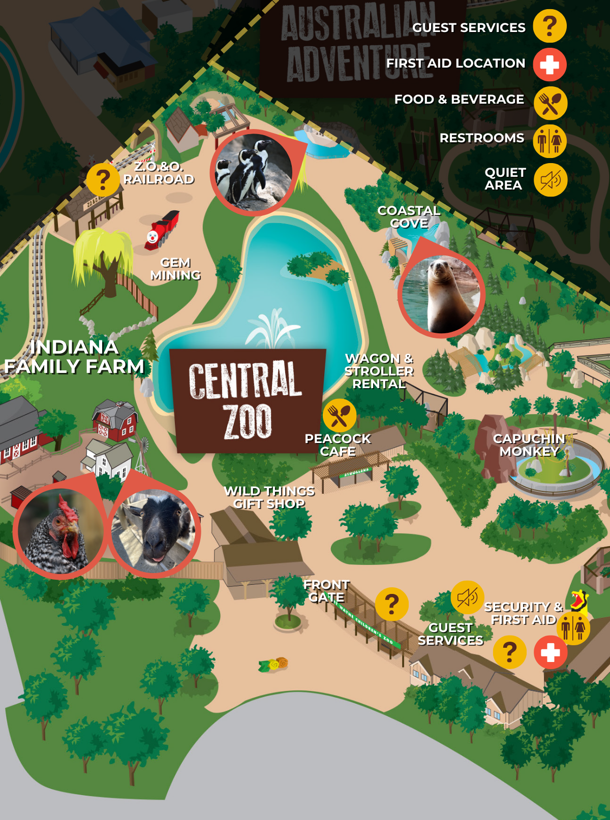 Farm & Central Zoo Map